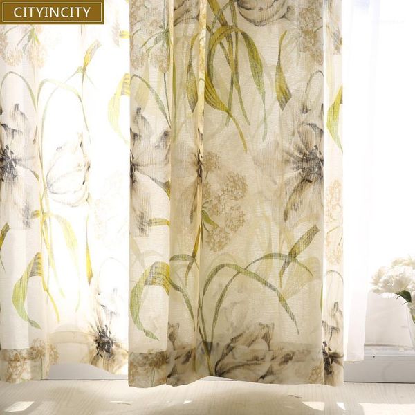 

cityincity floral american curtains for living room voile burnt-out sheer kitchen curtain for bedroom window curtain customized1