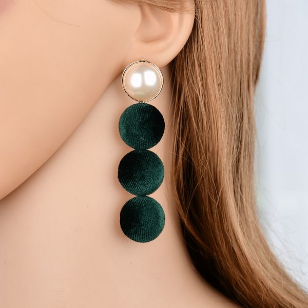 

2020 cotton beads tassel earrings women handmade pompom long stup earrings women wedding statement jewelry e1014, Golden