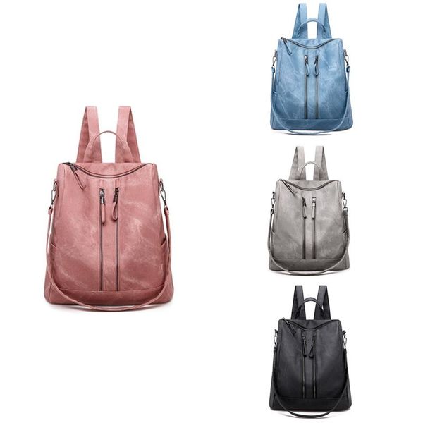 

backpack style women's casual multifunctional leather shoulder bag travel