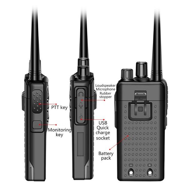 

2020 высокое обновление мощности bao feng bf-858 водонепроницаемый walkie talkie двухсторонняя радио падение доставка