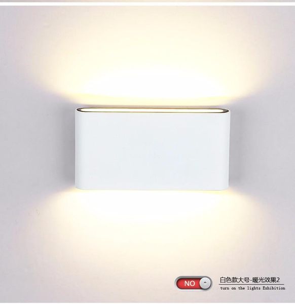 

wall lamp indoor outdoor lighting dimmable cob led light 6w 12w ac85-265v up&down lamps white/warm white living room bedroom