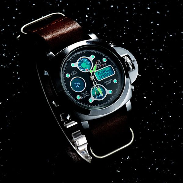 

заводские продажи инновационных ночных легких мужских многофункциональных спортивных часов, для любителей спорта на открытом воздухе, чтобы, Slivery;brown