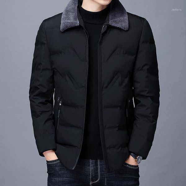 

authentic down jacket men's short 2020 new winter coat light casual fashion middle aged men's duck down jacket1, Black