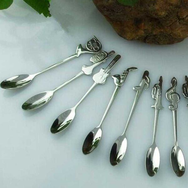 

1 piece of creative music symbol handle stainless steel stirring coffee spoon fruit spoon kitchen gadget tableware