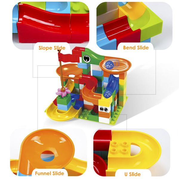 

296 pcs marble race run maze balls track building blocks hubelino enlighten bricks compatible with duploed jllfrj ly_bags