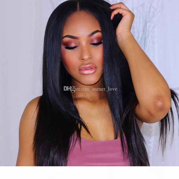 

бразильские человеческие парики волос 100% руки связанных полного парик шнурка straight medium brown шнурок фронт шнурок с выщелоченными суч, Black;brown