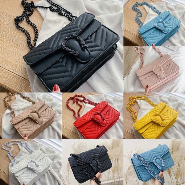 

6q5sr small postman small red women's square 2020 summer new lingge women's net square shoulder versatile ins messenger bag chain