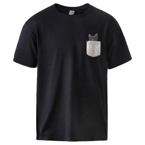 

sport funny pocket cat tshirts summer short sleeve sportswear tshirts cotton tees 2020 new arrival man brand casual sportswear