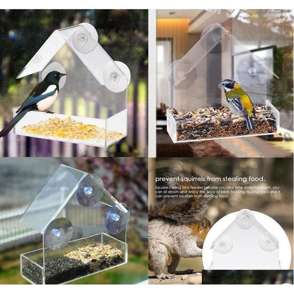 

new acrylic clear house window bird feeder birdhouse b qylgkz packing2010