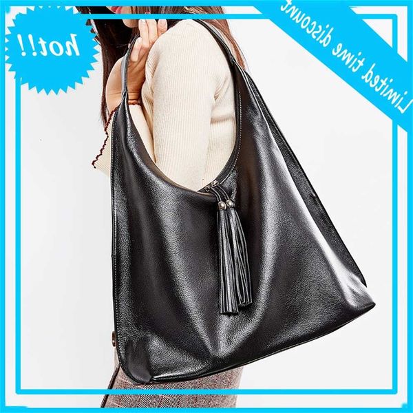 

women's bag handbag 2021 new fashion tassel head leather one shoulder tote