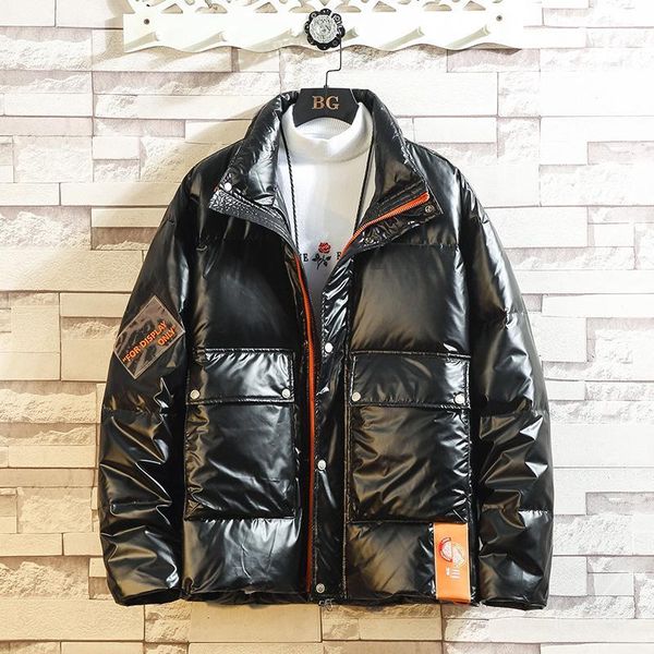 

m-5xl winter jacket men and coat peffer parka men clothes for winter plus size stand collar down thick warm snow parka1, Black