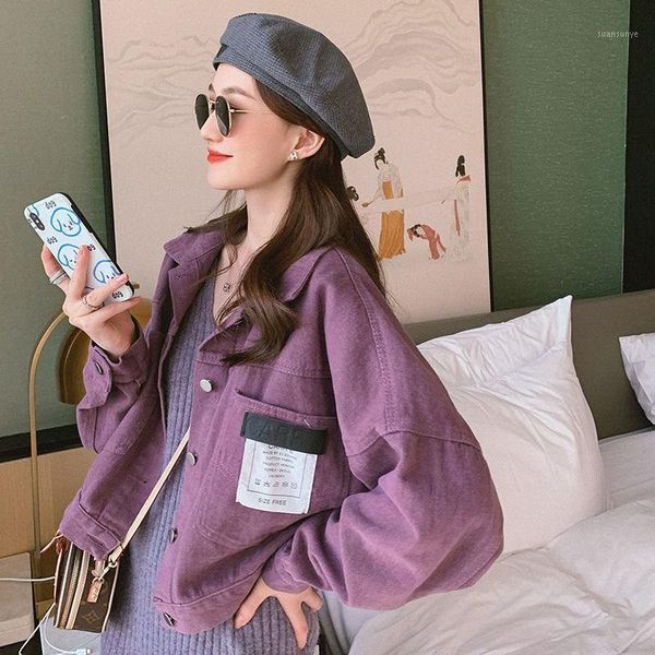 

new women spring and autumn short denim jacket streetwear coat1, Black;brown
