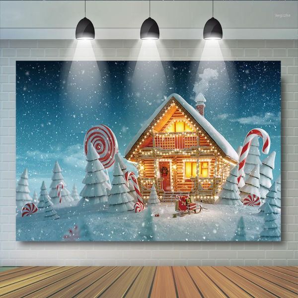 

winter house christmas backdrop for pgraphy snowflake background birthday party new year party decoration1