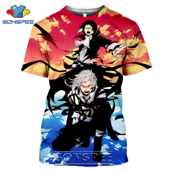 

bungo stray dogs japanese anime 3d print shirts horror hentai anime men clothing