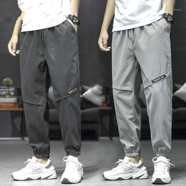 

men's casual pants elastic waist male sports trousers 2020 new fashion hip hop harem pants loose black gray man jogger 3xl1