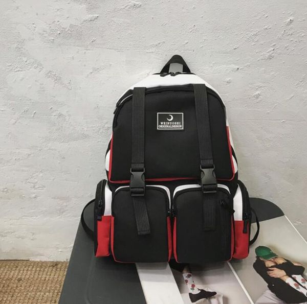 

человек backpacks большой емкости high school студенты колледжа рюкзак девушки путешествия сумка множественные карманы lovers сумка