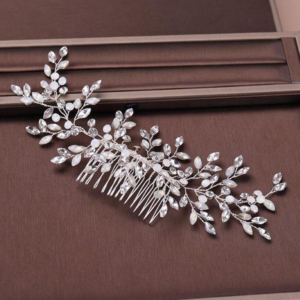 

silver color flower rhinestone leaf bride hair combs hair jewelry tiaras de noiva women comb wedding accessories vl, Golden;silver