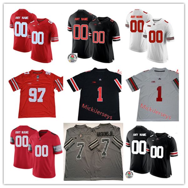 

custom ohio state buckeyes football jersey denzel ward sam hubbard troy smith dante booker jahsen wint darron lee jeffrey okudah ohio jersey, Black