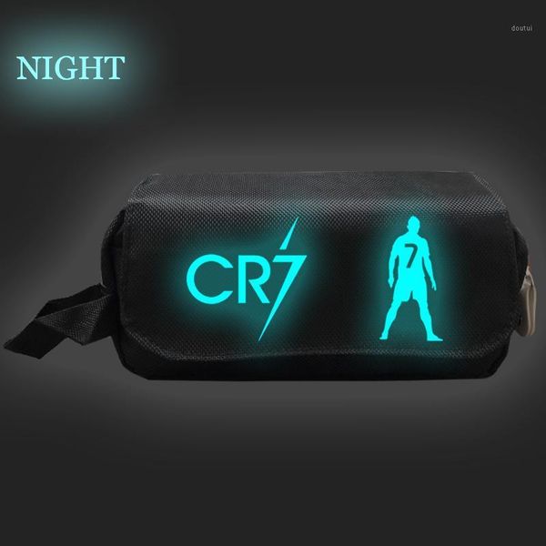 

cosmetic bags & cases cristiano ronaldo cr7 luminous pencil case cute stationery bag kids gifts box beautiful students purse1