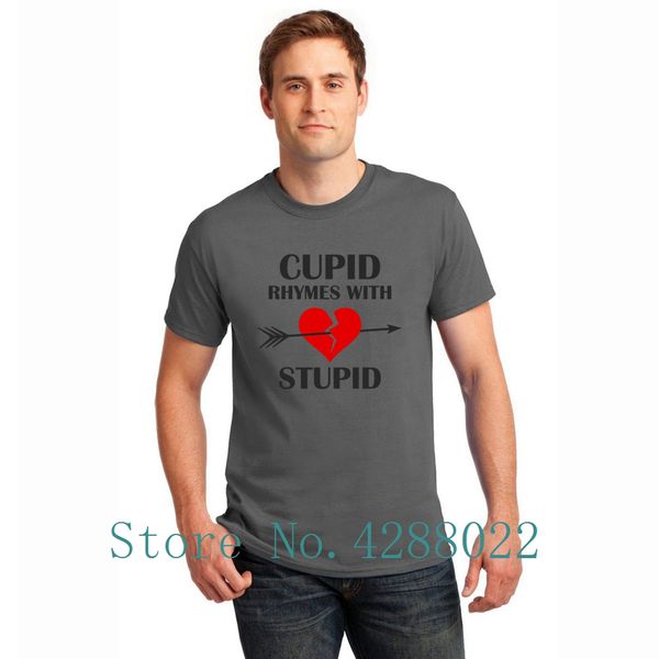 

cupid rhymes with stupid valentines day man round neck kawaii graphic male 100% cotton fitted pop tee hoodie designers t shirts sweatshirt