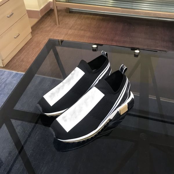 

2021 classic low-sorrento logo embellished stretch jersey sneakers men's and women's rubber slip-on casual shoes, Black