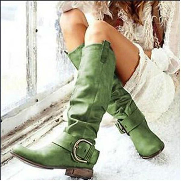 

boots women knee high low heel shoes woman autumn vintage pu leather warm knight shoe chaussures femme zapatos mujer sapatonh0951, Black