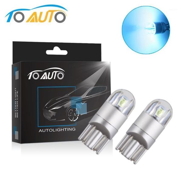 

emergency lights 2pcs t10 led w5w bulbs ice blue 2smd 3030 194 168 501 auto license plate signal light interior car lamp 12v 24v1