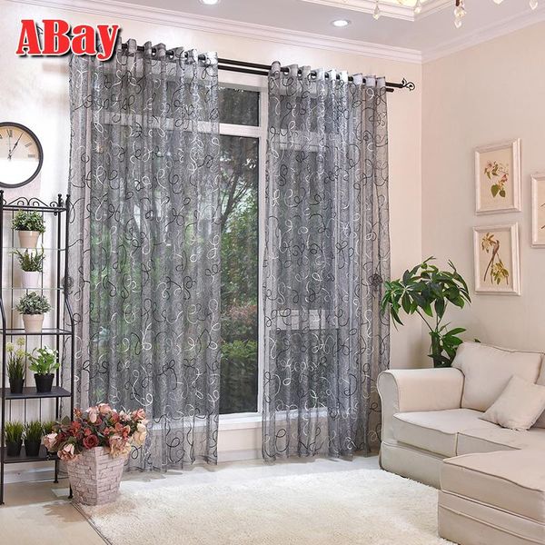 

curtain & drapes gray sheer curtains for living room tulle on the window bedroom stripe home decoration modern style voile
