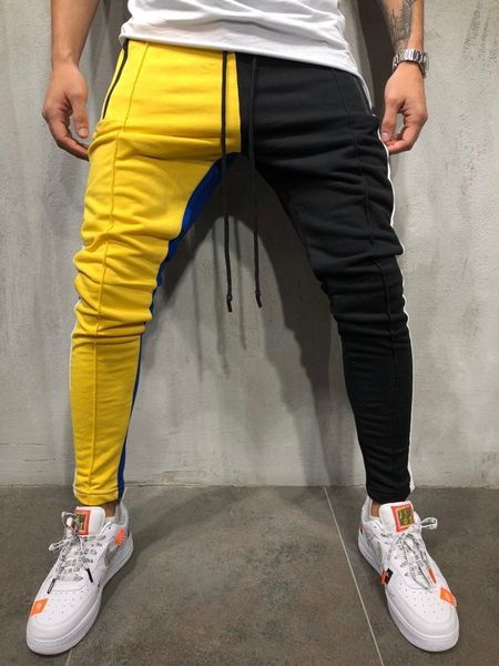 

men's pants fashion streetwear sweatpants for men causal sportswear bump joining together trendy hip hop trousers, Black