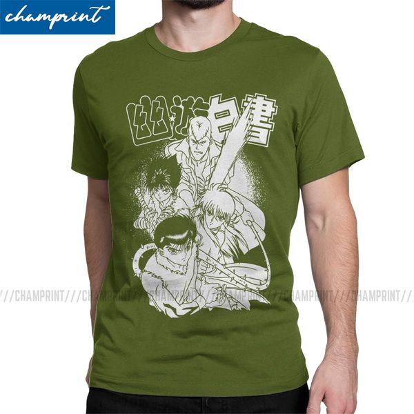 

men's spirit fighter yu yu hakusho yusuke kurama anime clothing cool short sleeve tees plus size sport hooded sweatshirt hoodie men t s