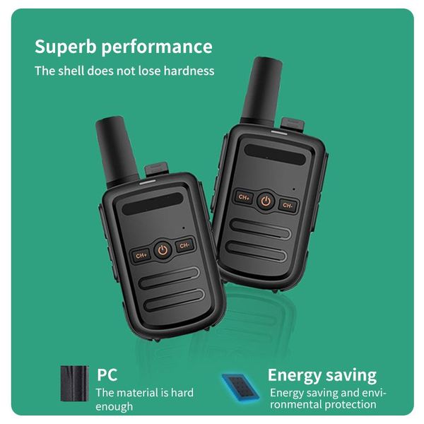 

2pcs portable radio station transceiver professional radio communicator 2500mah mini ultra-thin ultra-small walkie-talkie