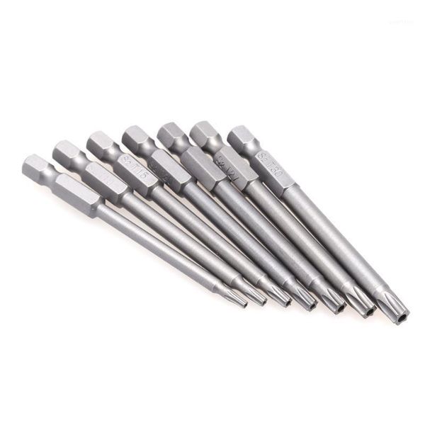 

7pcs/set 75mm t8-t30 long magnetic torx screwdriver bits 1/4 inch hex shank screw driver repair opening screwdriver set1