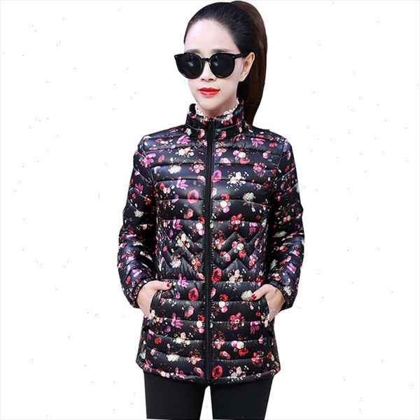 

2021 fashion women warm winter down cotton jacket female slim fit ultra thin casual collar down cotton jackets womens, Black