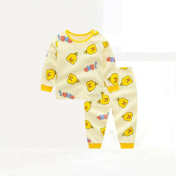 

long wear spring sve autumn children's new suit pure cotton underwear for boys and girls 2-piece pajamas an26, Blue;red