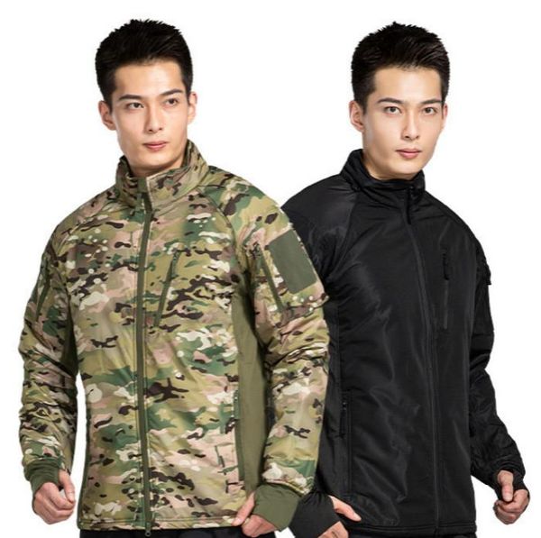 

outdoor waterproof camouflage stormsuit plush super light thermal clothing mountaineering riding coat camouflage, Blue;black