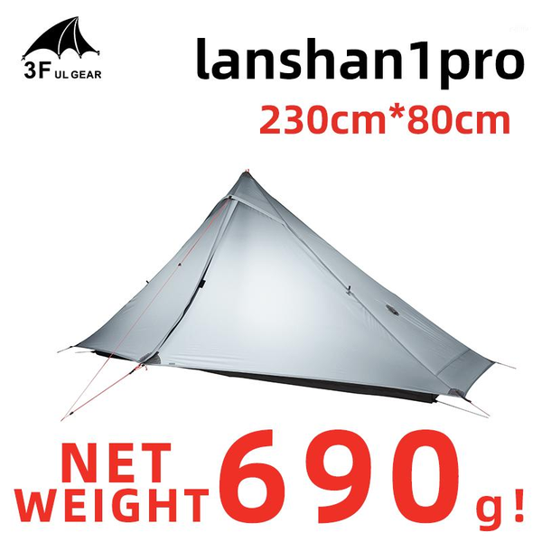 

tents and shelters 3f ul gear lanshan 1 pro 3 / 4 season ultralight camping professional 20d silnylon rodless tent1