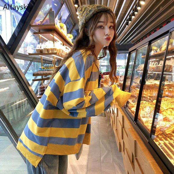 

hoodies women 2020 new korean style striped fashion chic simple daily leisure long sleeve kawaii sweet students girls womens new, Black