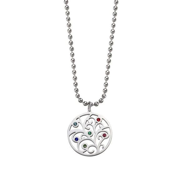 

stainless steel choker necklace with inspiration quote silver color charm plate necklace for women tree of life jewelry