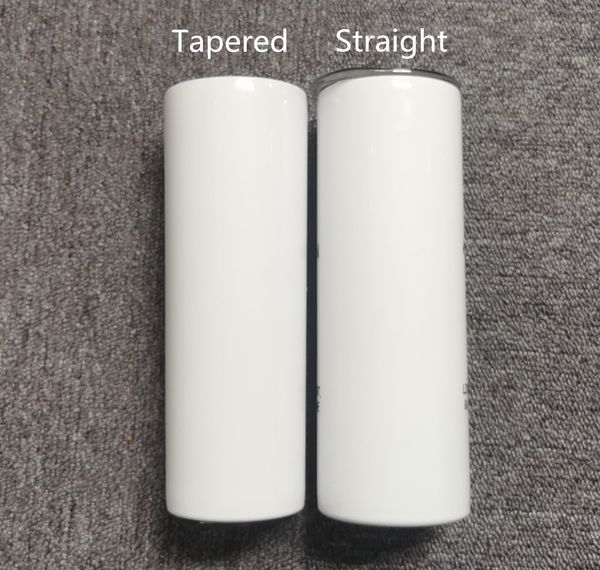 

sublimation cup blank white tapered straight thin with lid 20 oz stainless steel vacuum insulated water