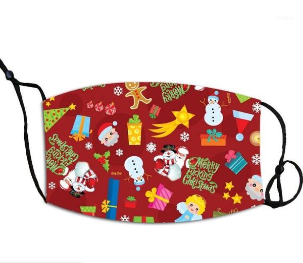 

children printed mask dust-proof breathable christmas pattern cartoon mask new year cartoon designer masks wholesale1