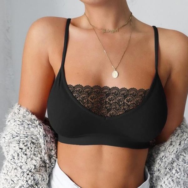

women lace bralette elastic camisole crop tank vest solid color underwear fs99 drop shipping good quality, White