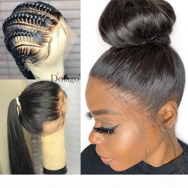 

fake scalp human hair wig for women straight glueless virgin brazilian 13x6 frontal pre plucked lace fake scalp wigs invisible bleached knot, Black;brown