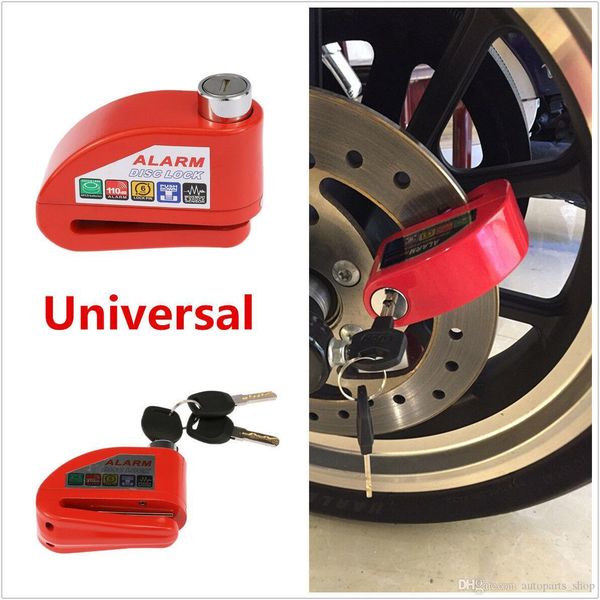 

new metal motorcycle bicycle anti-theft wheel disc brake lock security alarm red
