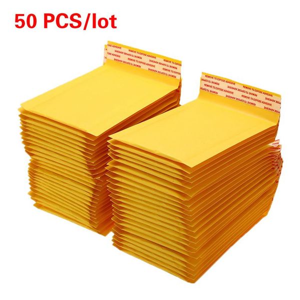 

50 pcs/lot kraft paper bubble envelopes bags mailers padded shipping envelope with bubble mailing bag drop shi wmtcpc