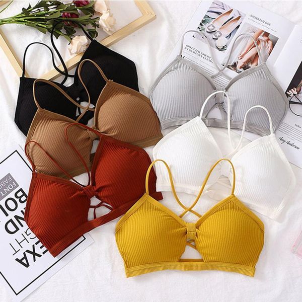 

ladies bralette push up bras for women fitness brassiere sold ribbed bralete female underwear padded lingerie1, Red;black