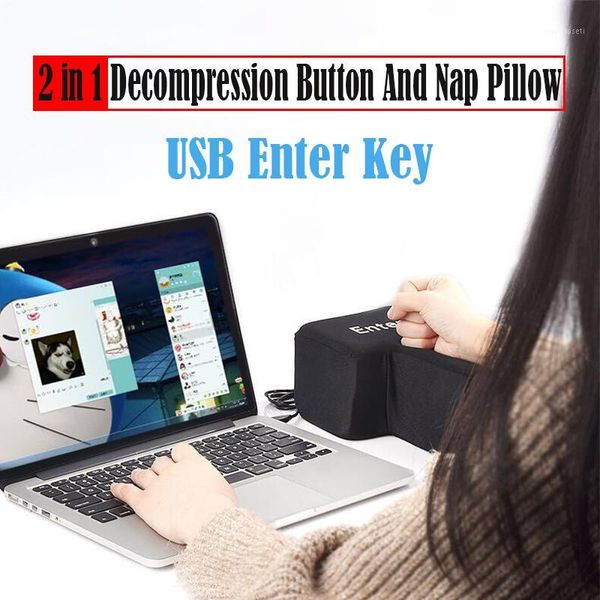 

usb enter key anti stress decompression button nap deskpillow return key for lappc offices programmer big vent soft toy1