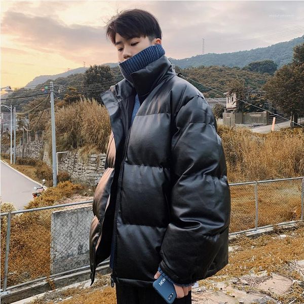 

men's down & parkas winter men jacket 2021 hip hop parka harajuku vintage thick warm coat mandarin collar casual overcoat fashions wind, Black