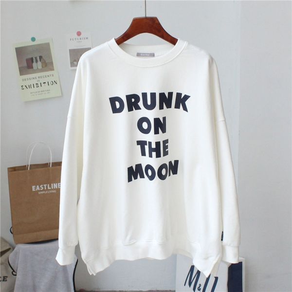 

tq361 four gentlemen autumn korea east pullover pulloverpullovergate loose new student pullover large letter round neck split cardiga, Black