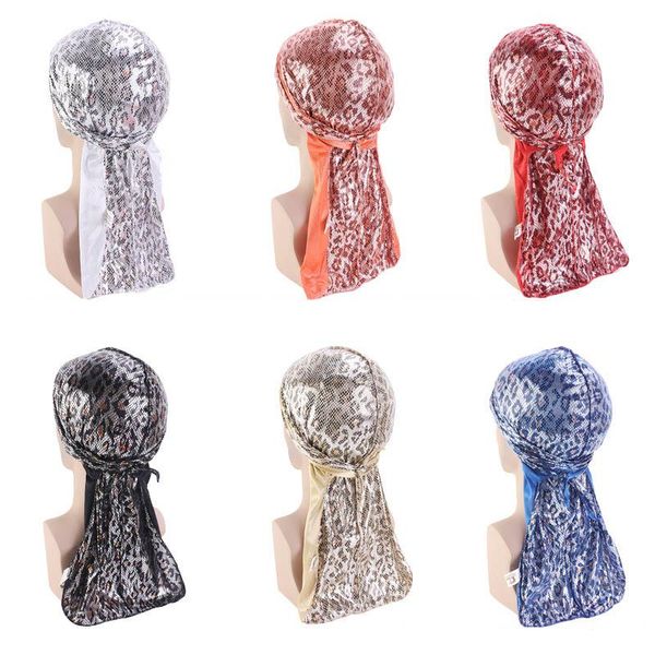 

мужчины silky turags bandanas turban cap женщины мода длинный хвост дю-тряпкой парики doo laser biker headwrap headwear аксессуары для волос, Black