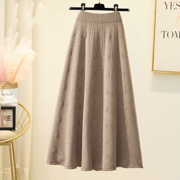 

2021 new tric plissada primavera feminino grosso quente camisola saias de cintura alta grande balano midi saia y349 dnlz, Black